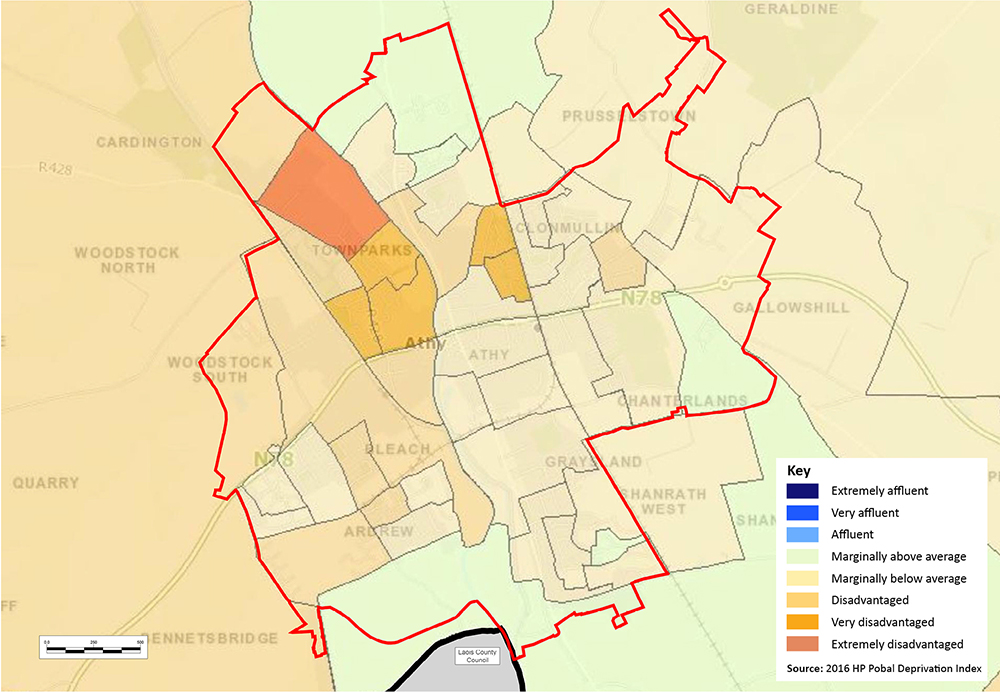 2016 Pobal HP Deprivation Map for Athy