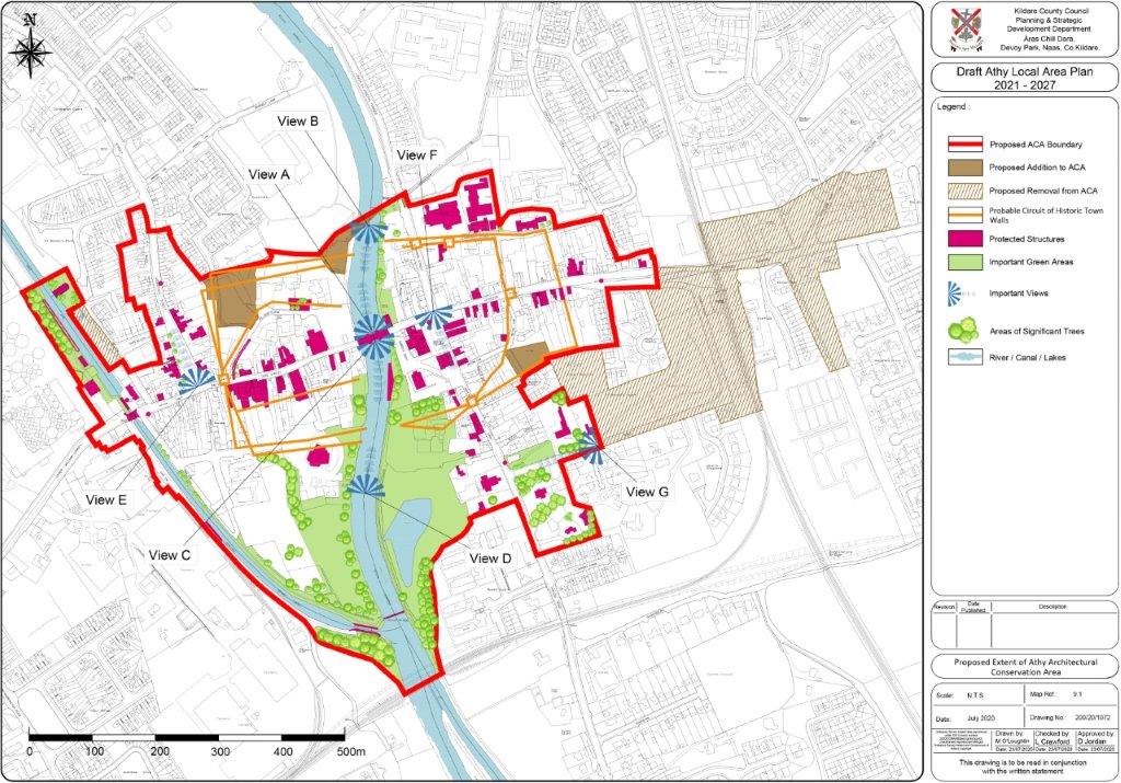 Map: Athy Architectural Conservation Area with Proposed Boundary Changes