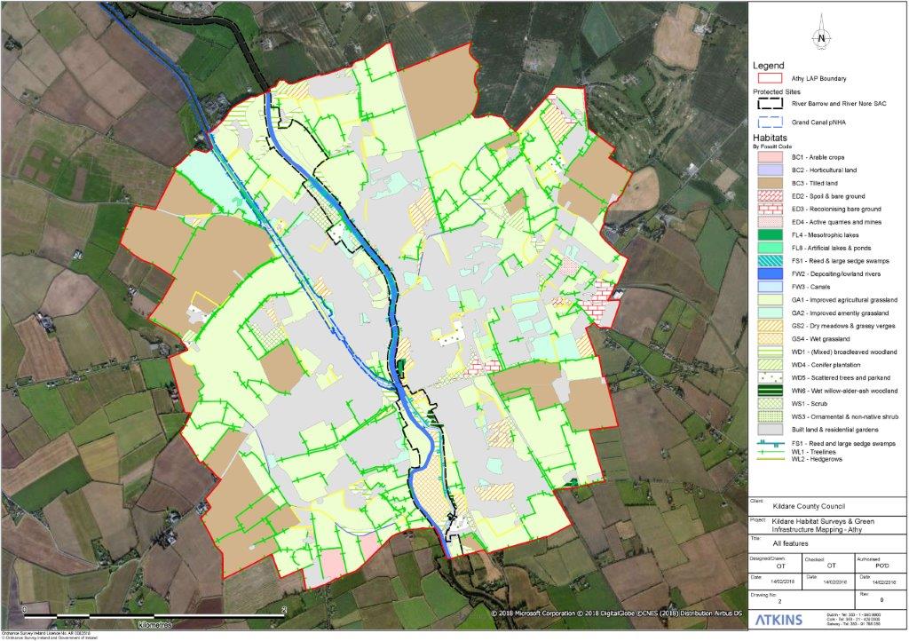 Green Infrastructure Survey - All Habitat Features in Athy